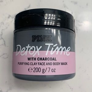 Pink detox time purifying clay face and body mask with charcoal, never opened